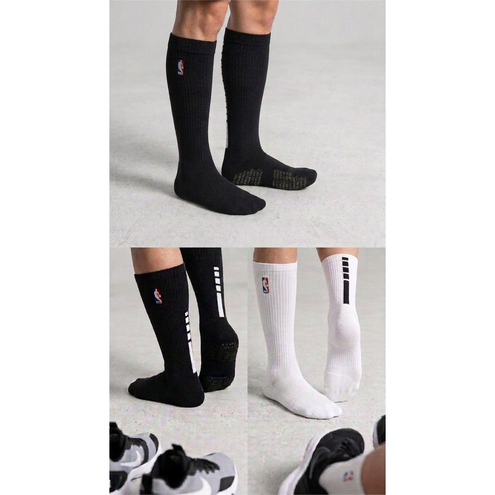 Nike Elite Knee High Socks Basketball 2 Pairs, Black - White SX7587-017 Sz Large